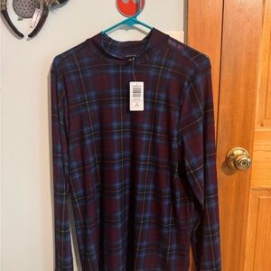 Torrid 3X Plaid Mesh Blouse